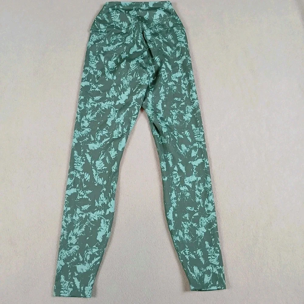 NWT Nike One Dri-Fit High-Waisted 7/8 Size XS Women's Green Printed Leggings‎